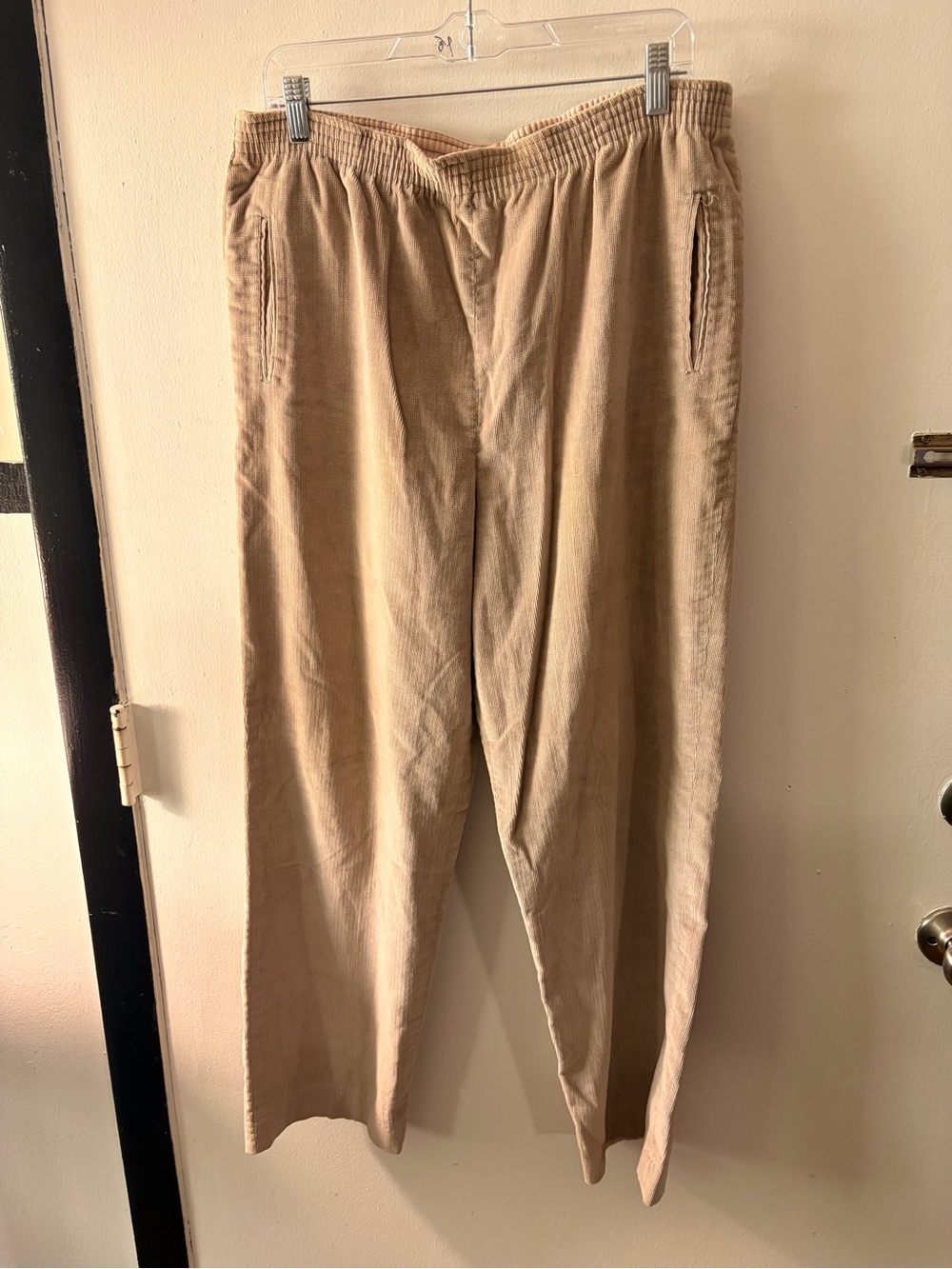 Liz Claiborne Straight Leg Corduroy Pants - Beige